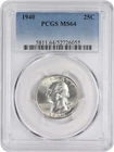 1940 Washington Silver Quarter MS64 PCGS