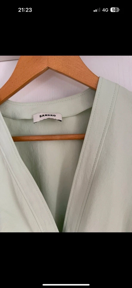 Sandro Mint Mini Dress Size Xs Excellent Condition Holiday Summer Trendy - Image 4 of 4