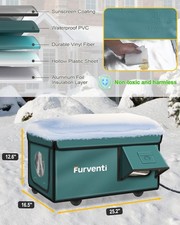 Heated Cat House for Outside with Dual Doors, Insulated Cat House