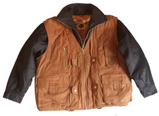 M.FLUES  Retro Herren Kombi Winterjacke Lederweste Nappaleder  Gr. 52