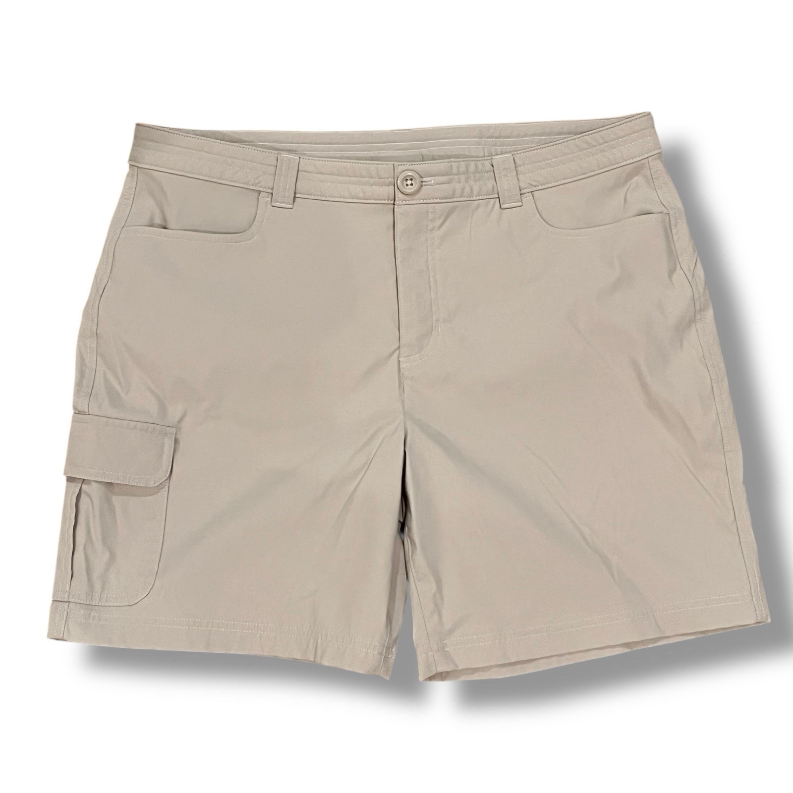 Eddie Bauer Hiking Shorts Womens 14 Cargo Beige Tan Gorpcore  Trail Logo A-5