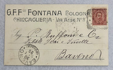 postcard bologna advertising chincaglierie travelled 1895 small size