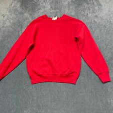 VTG USA Made Lee Midweight Cotton Sweatshirt Mens M Red Fleece Lined Blank