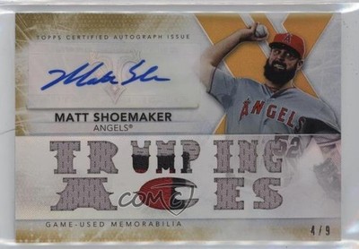 2015 Topps Triple Threads Relics Gold 4/9 Matt Shoemaker #TTAR-MSH1 Auto 1u6