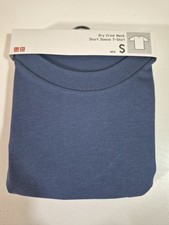 UNIQLO 2026 Dry Crew Neck Men Blue Short Sleeve T-Shirt Size S 