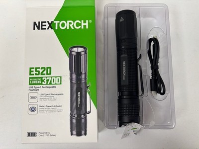 NEXTORCH E52D 3700 Lumens LED Flashlight Metal Black USB Type-C 21700
