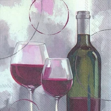 Boston International 6.5 x 6.5 in. Paper Lunch Napkin Modern Red Wine