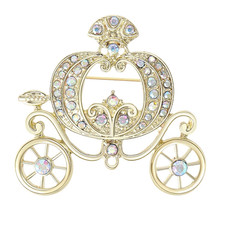 Halloween Pumpkin Carriage Brooch Cinderella Coach Pin Fall Costume Jewelry Gift