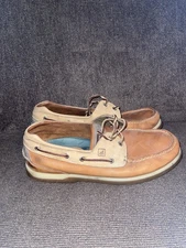 Sperry Top-Sider Boat Shoes Mens Size 11.5 Brown Tan Leather 2-Eye Non-Marking