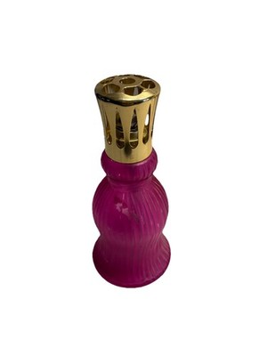 Vintage Pink Frosted Glass Lampe Berger Style Oil Fragrance Lamp