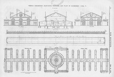 ÖSTERREICH Maschinenhalle der Internationalen Ausstellung 2 x antike Drucke 1872