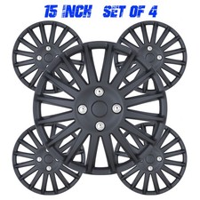 4x 15 Inch Wheel Covers Snap On Full Hub Caps Fit For R15 Tire Steel Rim