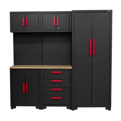 Garage Storage Cabinet System -Corner Cabinet,Cabinet Drawers,Workbench,Pegboard