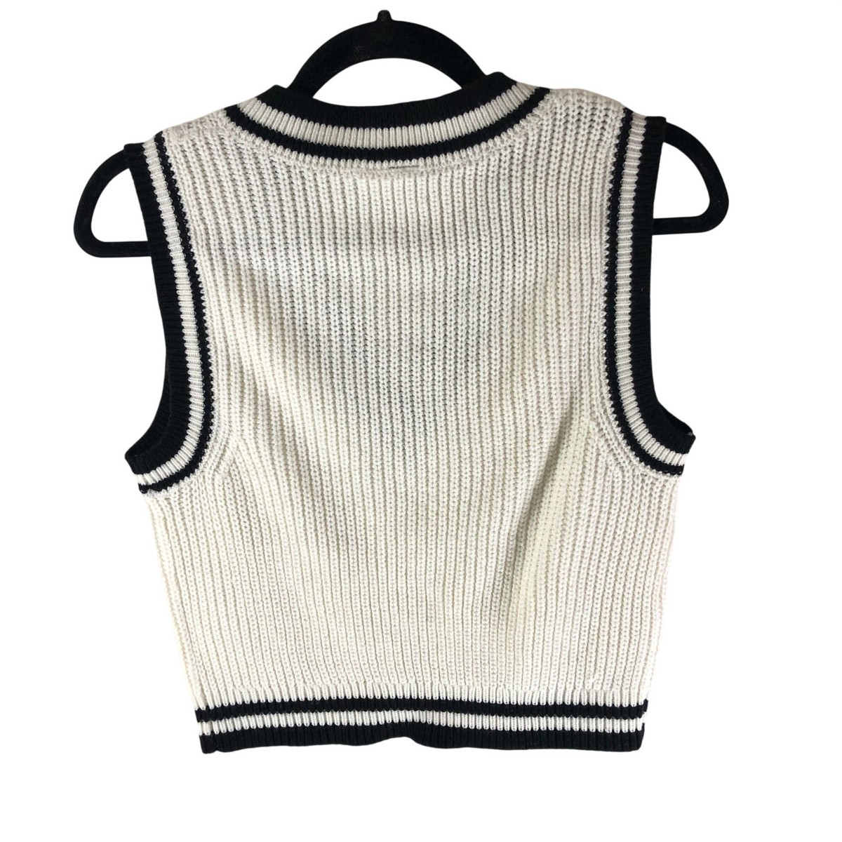数回着用美品 24AW HYKE SWEATER CROPPED VEST Divided H&M Womens Cropped Sweater Vest White Contrast Trim