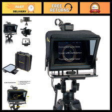 Teleprompter for DSLR, Tablet, Smartphone - 12" Glass, Portable Carry Case, No A
