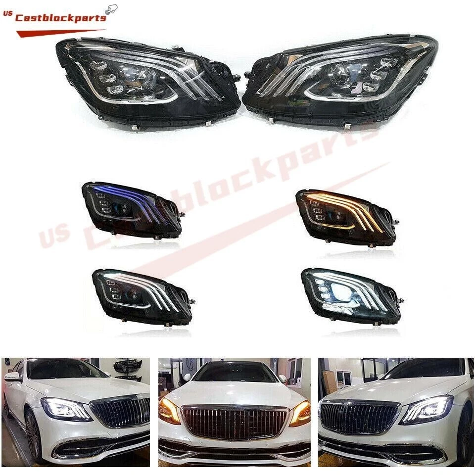 Juego completo de faros LED Plug&Play Facelift S63 AMG 2018+ para Mercedes W222 14-17 Foto 2 de 4