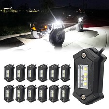 12x Pure White LED Rock Lights Underbody Glow Lamp for Offroad SUV Pickup Truck