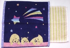 LOT de 2 SERVIETTE main hand towel ENFANT 25 x 25cm NEUF chien ours etoile 💮🩷