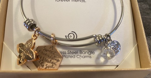 Love This Life Edelstahl versilbert erweiterbar Armreif Armband $40 Neu - Bild 2 von 7