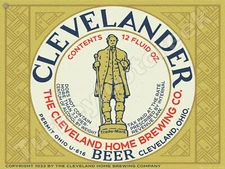 Clevelander Beer Label 9" x 12" Metal Sign