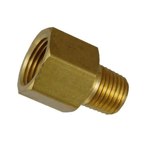 3/8" NPTF Female x 1/4" NPTF Male Pipe Thread Extender/Enlarger Brass Fitting |