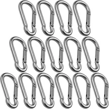 Cbtoen Set Of 15 Spring Snap Hook Stainless Steel Carabiner Clip Keychain 2.4 In