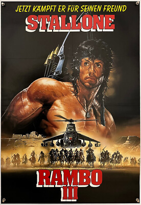 Klassisches Rambo Rocky Sylvester Stallone Filmposter Vintage Retro Wandbild A4