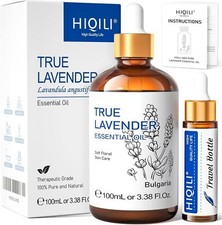 HIQILI Lavender Essential Oils for Sleep 100ml, 100% Pure Undiluted Premium Oil