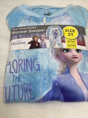 Frozen ll Toddler Girl Microfleece Blanket Sleeper Pajamas Size 3T