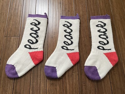 3 STOCKINGS - Gap Peace Christmas Holiday Stocking Big Oversized - 3 STOCKINGS