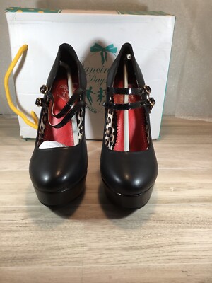 New Black Stiletto Heels, Dancing Days By Banned, Twin Adjustable Buckle Straps