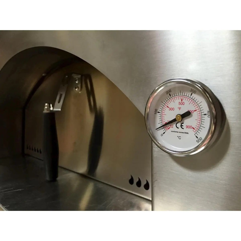 Sole Gourmet 24Inch BuiltIn/Countertop Natural Gas Outdoor Pizza Oven