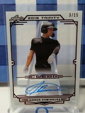 2019 Leaf Trinity Clear Jasson Dominguez Red Foil Auto #'d 3/15 L@@K!!!