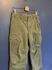 Vintage 60  s US Army Rip Stop Poplin Cargo Military Pants Size Regular Small