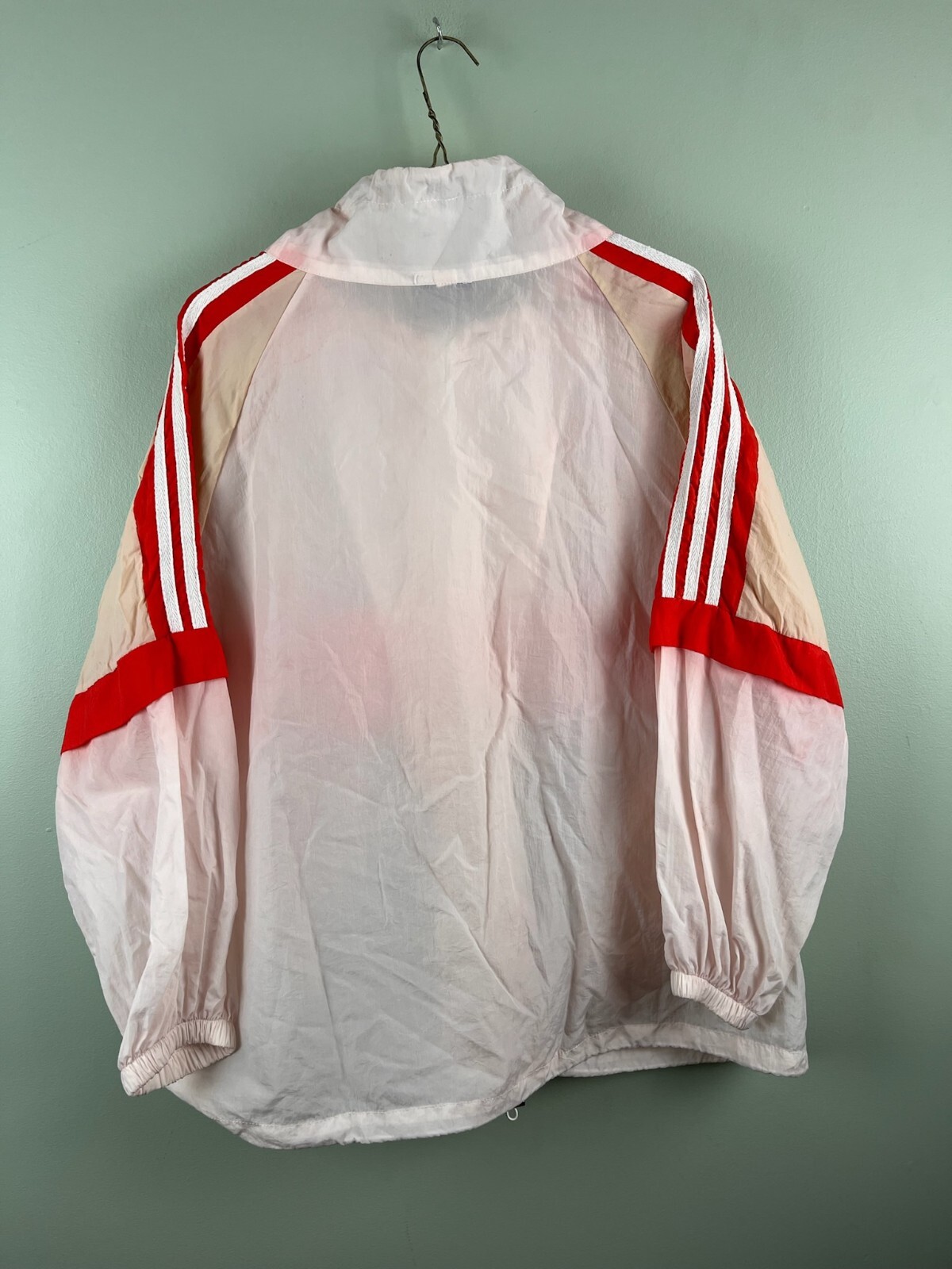 Giacca frangivento Fila Fusion taglia XL bianca arancione atletica cerniera intera corsa