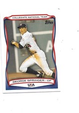 George Springer 2010 Topps Collegiate National Team Baseball Card #USA-41