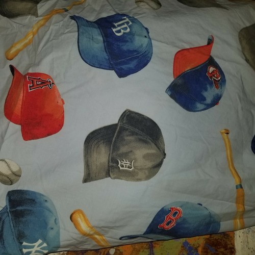 Pottery Barn Kids "Baseball Caps" Twin Flat Sheet - 第 6/7 張圖片