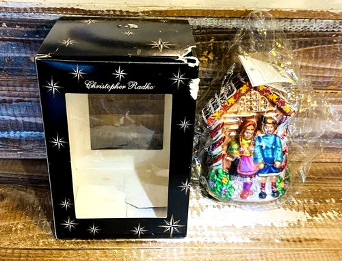 New Vintage 1999 Christopher Radko Hansel Gretel Witch Ornament in Box 5.5"
