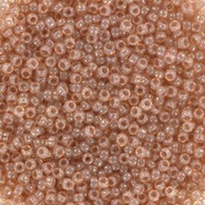 Miyuki Round Seed Beads Size 15/0 8.2 Grams, Transluscent Alabaster Luster Peony