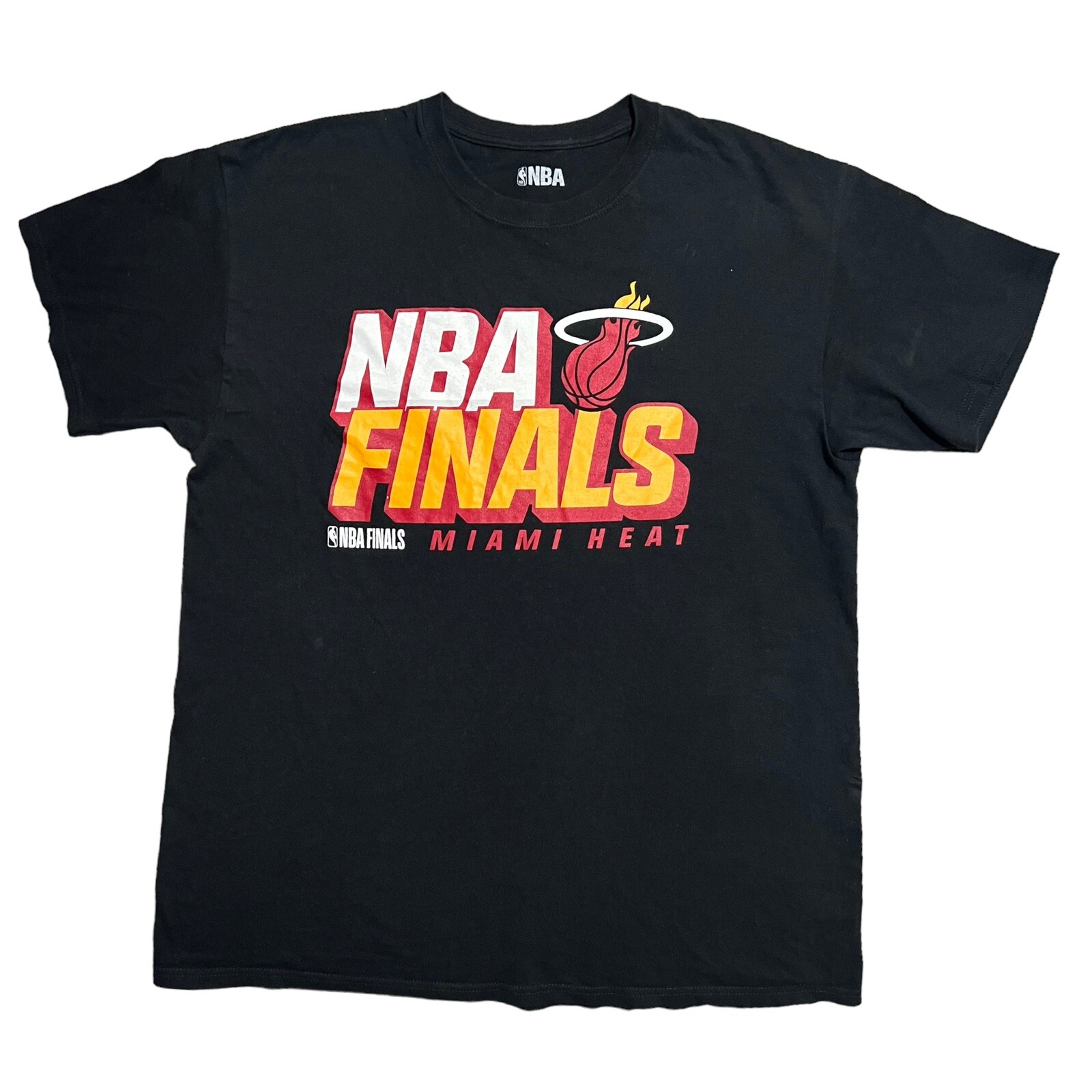 NBA FINALS Miami Heat Basketball Black Shirt Tee Large