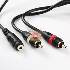 3.5mm Headphone jack Female Stereo to 2 RCA Male 6 FT