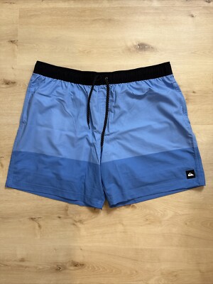 Quicksilver Swim Shorts XXL Surf Beach Trunks 7  Stretch Quick Dry Blue