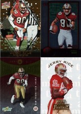 JERRY RICE: Lot of FOUR (4) different NFL football insert cards (1995-2001)
