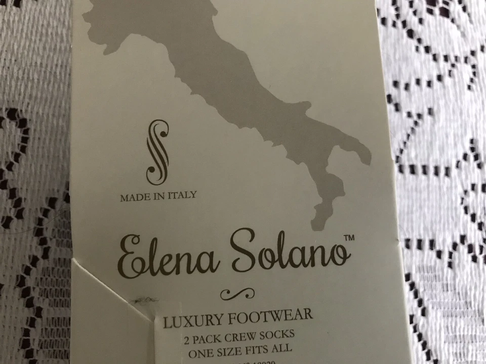 Women Elena Solano Luxury Crew Socks Angora Blend - 2 Pairs Gray/Black Deer New - Image 3 of 4