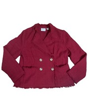 NEW CHICO S Woman s Tweed Blazer Jacket Red sz 1