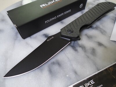 Ruike Ball Bearing Pivot Pocket Knife P123-MB Dark Micarta Sandvik 14C28N Folder