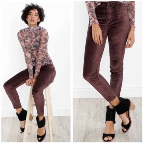 Free People Cyndi High-Rise Velvet 