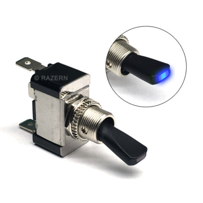 NEW Automotive Toggle On-Off Switch w/ Blue LED Power Indicator Light ...