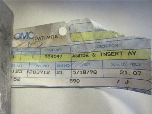 OMC 984547 ZINC ANODE PLATE MARINE BOAT - Image 2 of 4