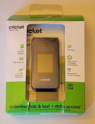 Blue Cricket Debut Flip 4G LTE Cricket Wireless Prepaid Flip Cell Cellular Phone